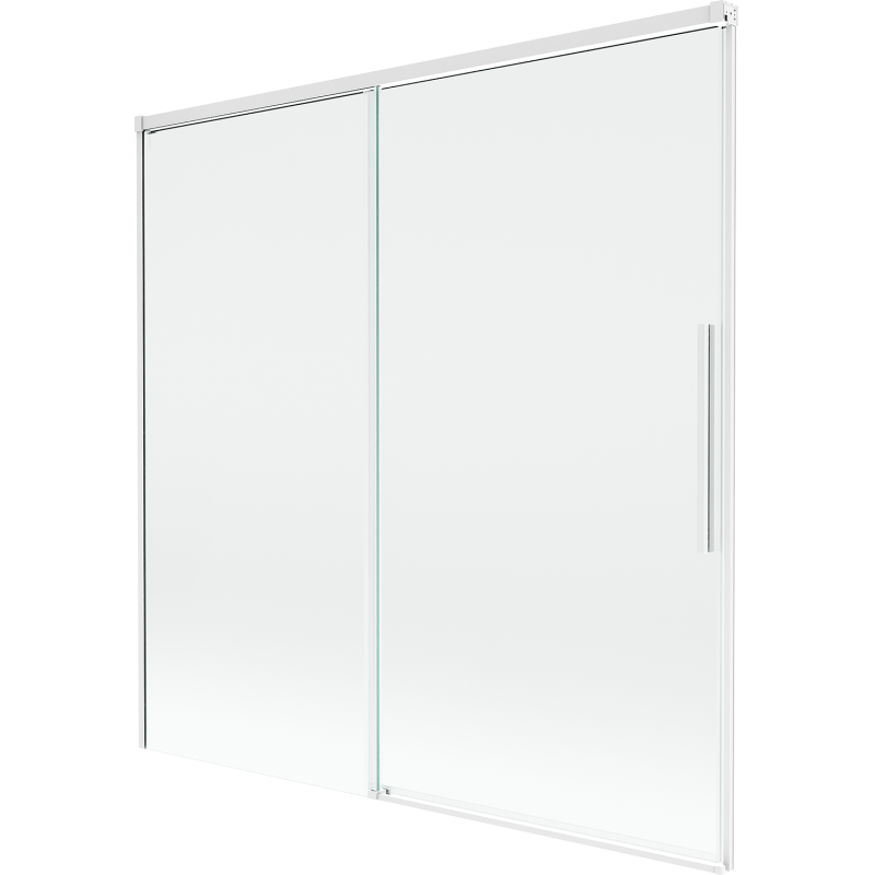 Mexen Rox 2-jų dalių slankusis dušo ekranas 160 x 150 cm, skaidrus, baltas - 8C9-160-001-20-00