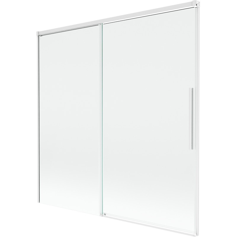 Mexen Rox 2 sparnų stumdomos vonios sienelės 160 x 150 cm, permatomos, baltos - 8C9-160-001-20-00