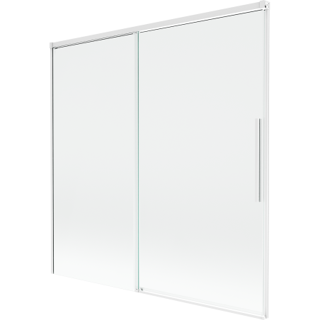 Mexen Rox 2 sparnų stumdomos vonios sienelės 160 x 150 cm, permatomos, baltos - 8C9-160-001-20-00