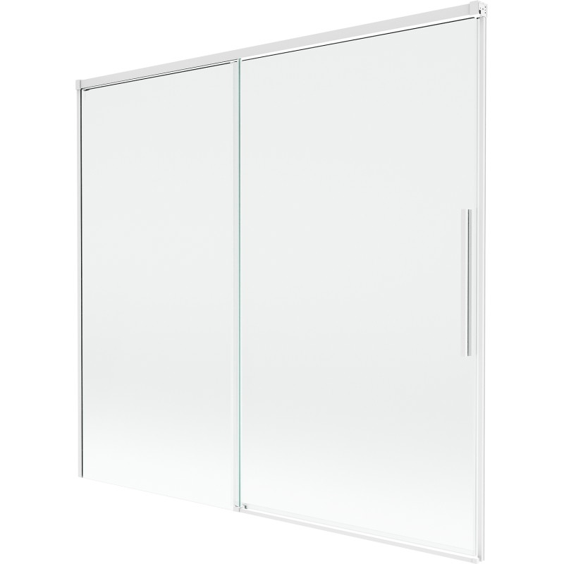 Mexen Rox 2 dalių stumdoma vonios pertvara 170 x 150 cm, skaidri, balta - 8C9-170-001-20-00