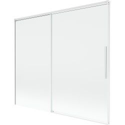 Mexen Rox dviejų varčių stumdomas vonios ekrano 180 x 150 cm, skaidrus, baltas - 8C9-180-001-20-00