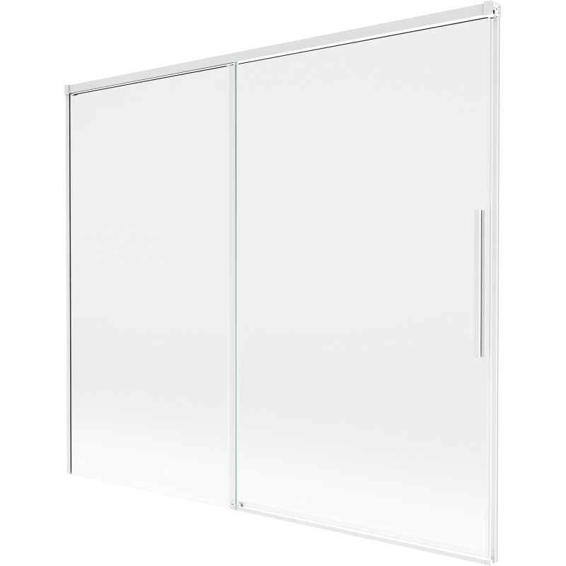 Mexen Rox 2 dalių ištraukiama vonios uždanga 180 x 150 cm, skaidri, balta - 8C9-180-001-20-00