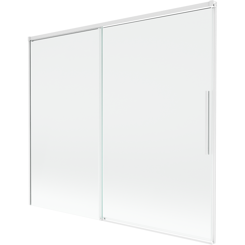 Mexen Rox dviejų varčių stumdomas vonios ekrano 180 x 150 cm, skaidrus, baltas - 8C9-180-001-20-00