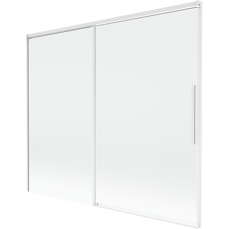 Mexen Rox dviejų varčių stumdomas vonios ekrano 180 x 150 cm, skaidrus, baltas - 8C9-180-001-20-00