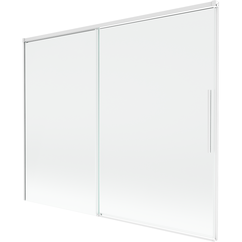 Mexen Rox dviejų dalių nuleistas dušo ekranas 190 x 150 cm, permatomas, baltas - 8C9-190-001-20-00