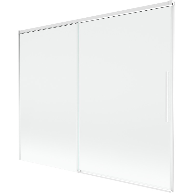 Mexen Rox dvivėris vonios ekranas 190 x 150 cm, skaidrus, baltas - 8C9-190-001-20-00