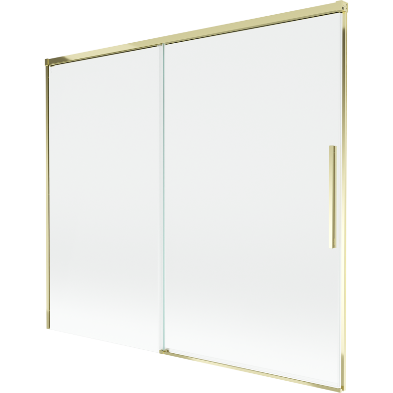 Mexen Rox dvigubas nuleidžiamas dušo stiklas 180 x 150 cm, skaidrus, auksinis - 8C9-180-001-50-00