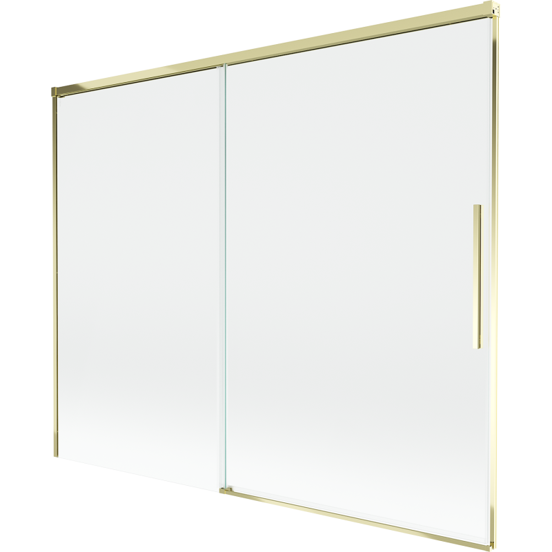 Mexen Rox dviejų dalių stumdomas vonios kambario ekranas, 190 x 150 cm, skaidrus, auksinis - 8C9-190-001-50-00