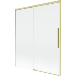 Mexen Rox dvigubas slankusis dušo ekranas 140 x 150 cm, skaidrus, aukso spalvos matinė apdaila - 8C9-140-001-55-00