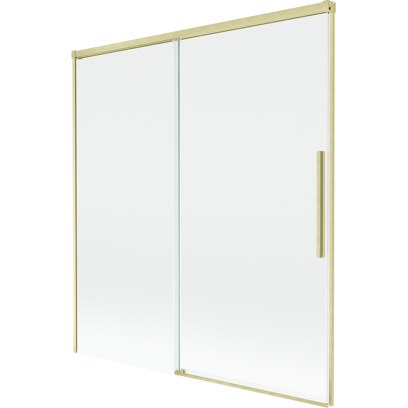 Mexen Rox 2-dalių stumdomas vonios ekranas, 150 x 150 cm, skaidrus, šlifuotas auksas - 8C9-150-001-55-00