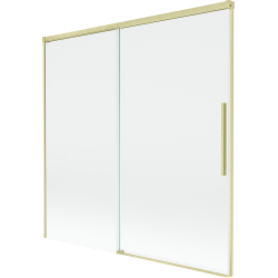 Mexen Rox dviejų dalių slankiojama vonios ekrano siena 160 x 150 cm, permatoma, aukso šukuota - 8C9-160-001-55-00