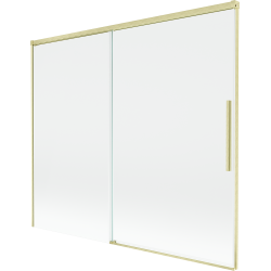 Mexen Rox vonios ekranas 2-dalių stumdomas 180 x 150 cm, skaidrus, auksinis šlifuotas - 8C9-180-001-55-00