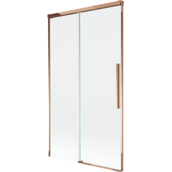 Mexen Rox dušų ekranas 2-durų stumdomas 100 x 150 cm, permatomas, rožinis auksas - 8C9-100-001-60-00