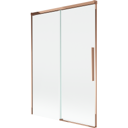 Mexen Rox dviejų dalių slankiojančios dušo durys 120 x 150 cm, skaidrios, rožinis auksas - 8C9-120-001-60-00