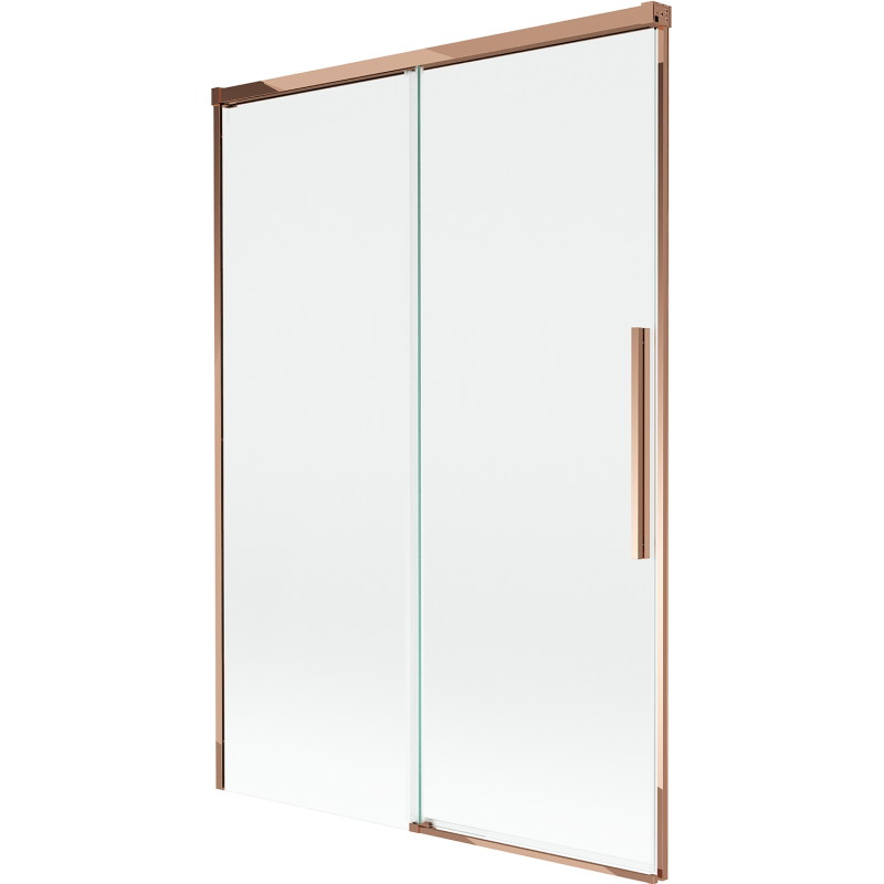 Mexen Rox 2 dalių slankiojantis vonios uždanga 120 x 150 cm, skaidri, rausvo aukso - 8C9-120-001-60-00