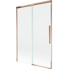 Mexen Rox dviejų dalių slankiojančios dušo durys 120 x 150 cm, skaidrios, rožinis auksas - 8C9-120-001-60-00
