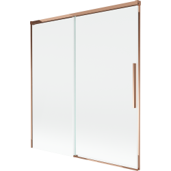 Mexen Rox voniaus ekrano dviejų dalių stumdomas 150 x 150 cm, skaidrus, rožinis auksas - 8C9-150-001-60-00