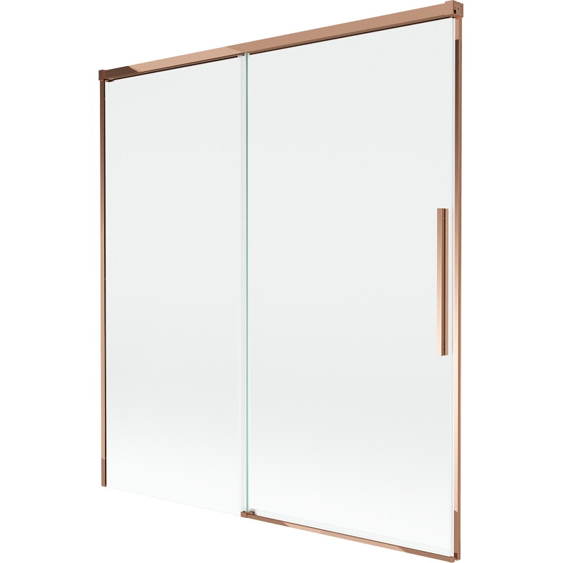 Mexen Rox voniaus ekrano dviejų dalių stumdomas 150 x 150 cm, skaidrus, rožinis auksas - 8C9-150-001-60-00