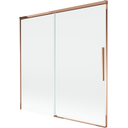 Mexen Rox dviejų dalių stumdomas vonios ekranas 160 x 150 cm, skaidrus, rožinis auksas - 8C9-160-001-60-00