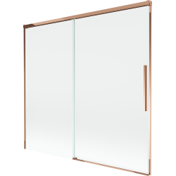 Mexen Rox 2-dalių slankiojama vonios pertvara 170 x 150 cm, skaidri, rožinis auksas - 8C9-170-001-60-00