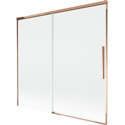 Mexen Rox dviejų dalių stumdomas dušo pertvaras 170 x 150 cm, skaidrus, rožinis auksas - 8C9-170-001-60-00