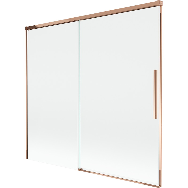 Mexen Rox 2-dalių slankiojama vonios pertvara 170 x 150 cm, skaidri, rožinis auksas - 8C9-170-001-60-00