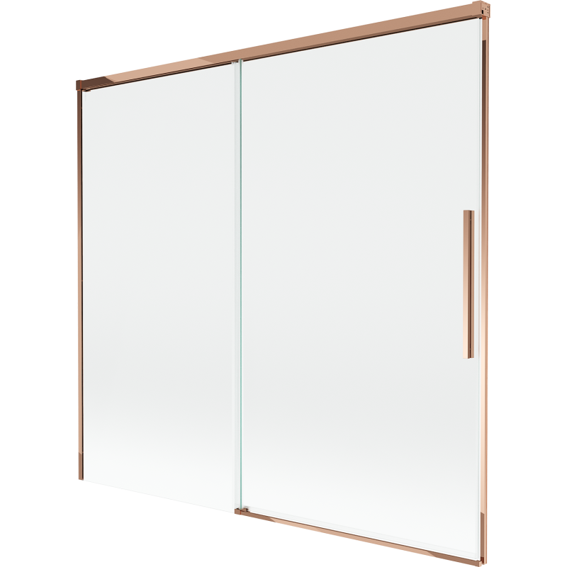 Mexen Rox dviejų dalių stumdomas dušo pertvaras 170 x 150 cm, skaidrus, rožinis auksas - 8C9-170-001-60-00