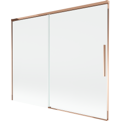 Mexen Rox stumdomas dušo ekranas su 2 durimis, 190 x 150 cm, skaidrus, rožinis auksas - 8C9-190-001-60-00