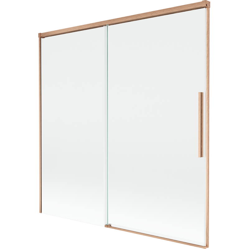 Mexen Rox dviejų dalių slankiojantis vonios sienelė, 160 x 150 cm, permatomas, šlifuotas varis - 8C9-160-001-65-00