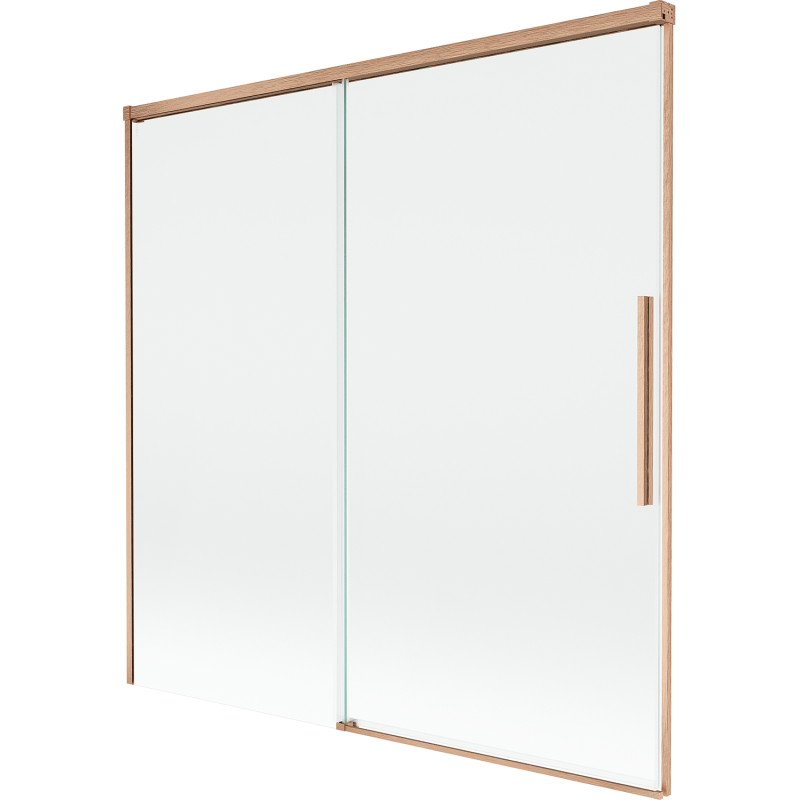 Mexen Rox Dviejų dalių stumdomas vonios pertvara 160 x 150 cm, skaidri, šepečiu padengta varis - 8C9-160-001-65-00