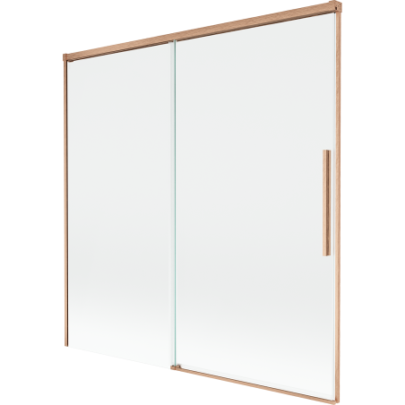 Mexen Rox Dviejų dalių stumdomas vonios pertvara 160 x 150 cm, skaidri, šepečiu padengta varis - 8C9-160-001-65-00