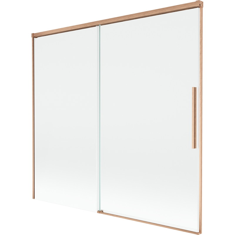 Mexen Rox dviejų dalių vonios sienelė 170 x 150 cm, permatoma, šlifuotas varis - 8C9-170-001-65-00