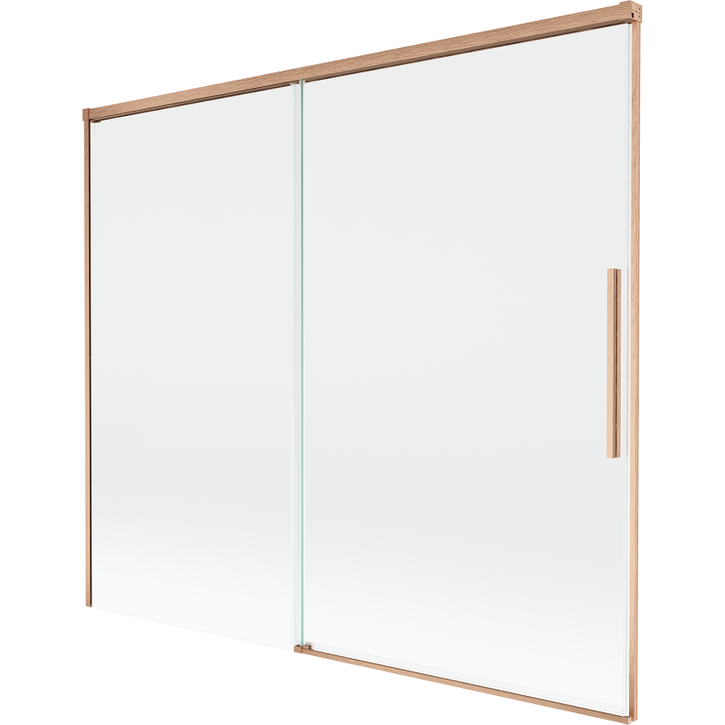 Mexen Rox dviejų durų stumdomos dušo sienelė 180 x 150 cm, permatomas, šepečiu poliruotas varis - 8C9-180-001-65-00