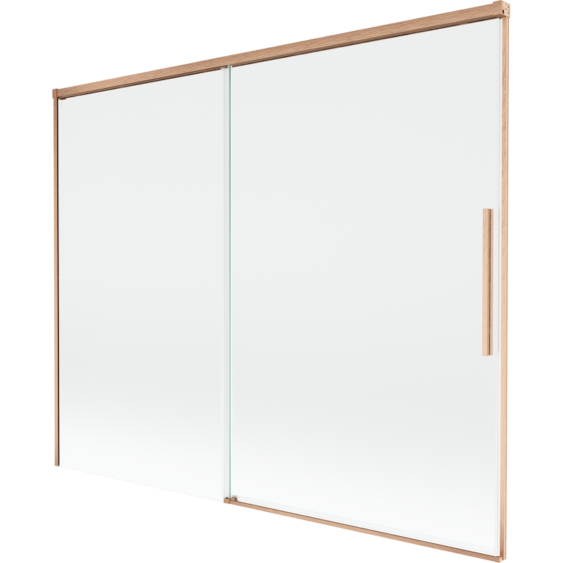 Mexen Rox dušo sienelė, dvigubai slankiojanti, 190 x 150 cm, permatoma, šlifuotas varis - 8C9-190-001-65-00