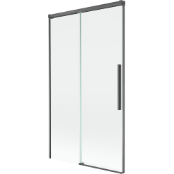Mexen Rox dviejų durų stumdomas dušo ekranas 100 x 150 cm, skaidrus, ginklo pilka šepečiuota - 8C9-100-001-66-00