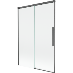 Mexen Rox dviejų dalių stumdomas vonios ekrano dangtis 120 x 150 cm, permatomas, gun gray šlifuotas - 8C9-120-001-66-00