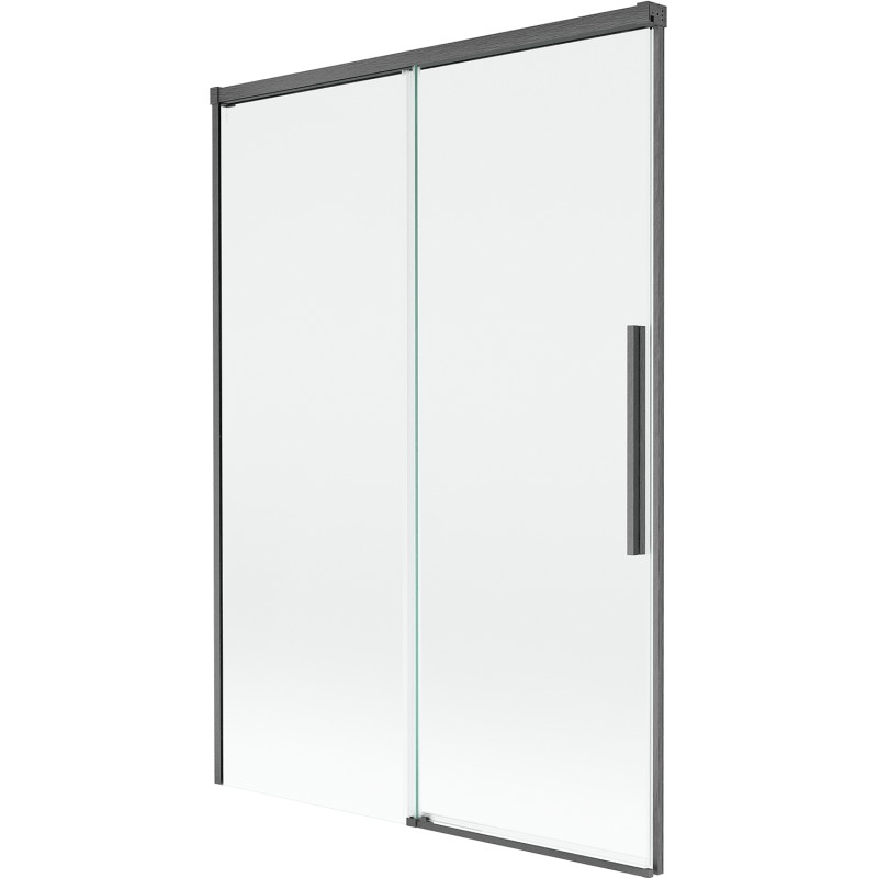 Mexen Rox dviejų dalių stumdomas vonios ekrano dangtis 120 x 150 cm, permatomas, gun gray šlifuotas - 8C9-120-001-66-00