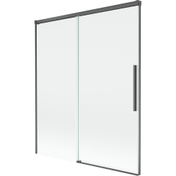 Mexen Rox dviejų dalių dušo durys, stumdomos, 140 x 150 cm, skaidrios, šepetėta pilka - 8C9-140-001-66-00