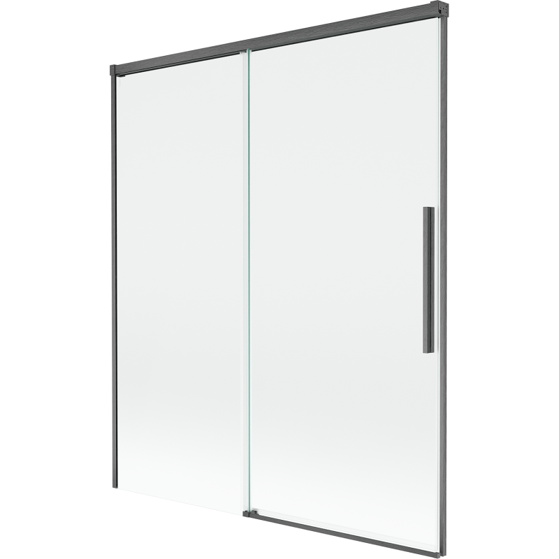 Mexen Rox dviejų dalių dušo durys, stumdomos, 140 x 150 cm, skaidrios, šepetėta pilka - 8C9-140-001-66-00