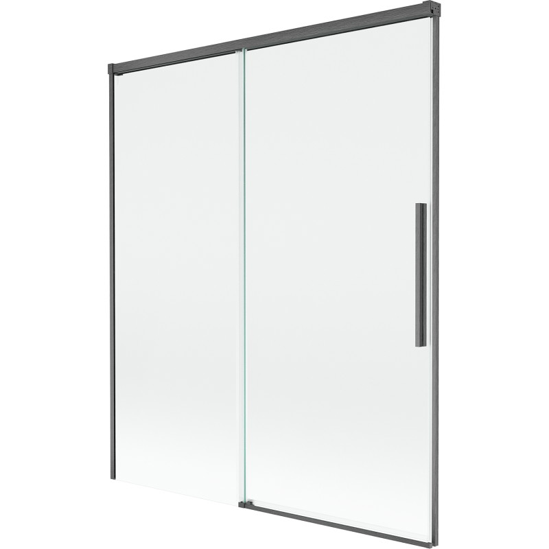 Mexen Rox stumiama vonios ekranas 2-duris ištraukiamas 140 x 150 cm, permatomas, šautuvas pilkas šlifuotas
