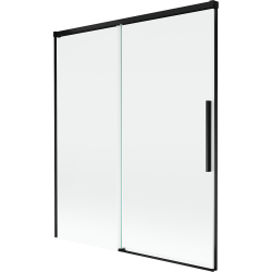 Mexen Rox voniai skirtas 2-jų dalių stumdomas ekranas 140 x 150 cm, skaidrus, juodas - 8C9-140-001-70-00