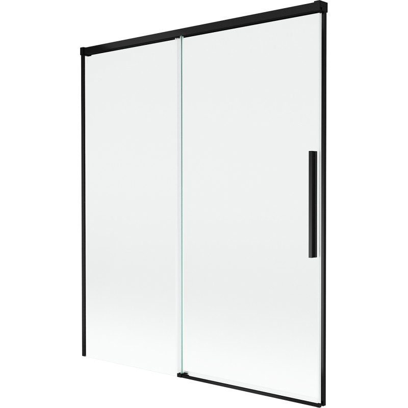 Mexen Rox voniai skirtas 2-jų dalių stumdomas ekranas 140 x 150 cm, skaidrus, juodas - 8C9-140-001-70-00