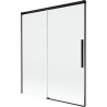 Mexen Rox dviejų dalių slankiojanti vonios sienelė 140 x 150 cm, permatoma, juoda - 8C9-140-001-70-00