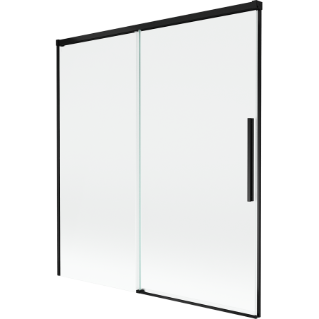 Mexen Rox 2 dalių įtraukiama vonios sienelė 150 x 150 cm, skaidri, juoda - 8C9-150-001-70-00