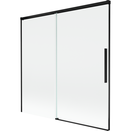 Mexen Rox slankiama dvikrypčiu vonios pertvara 160 x 150 cm, permatoma, juoda - 8C9-160-001-70-00