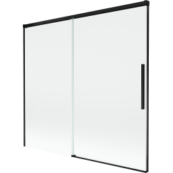Mexen Rox dviejų durų stumdomas vonios sienelė 170 x 150 cm, skaidri, juoda - 8C9-170-001-70-00