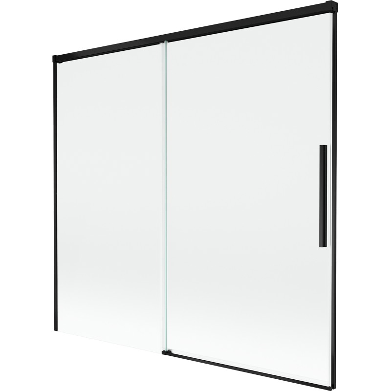 Mexen Rox dviejų dalių slankusis vonios ekranas, 170 x 150 cm, skaidrus, juodas - 8C9-170-001-70-00