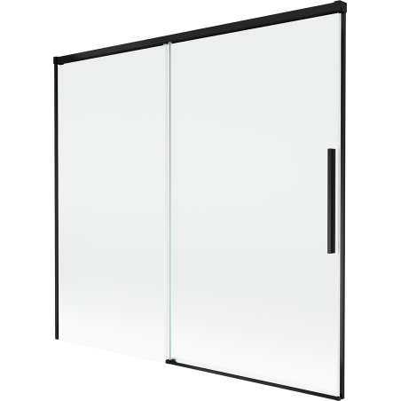 Mexen Rox dviejų durų stumdomas vonios sienelė 170 x 150 cm, skaidri, juoda - 8C9-170-001-70-00