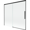 Mexen Rox dviejų durų stumdomas vonios sienelė 170 x 150 cm, skaidri, juoda - 8C9-170-001-70-00