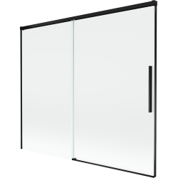 Mexen Rox 2-dalių stumdomas vonios ekranas 180 x 150 cm, skaidrus, juodas - 8C9-180-001-70-00